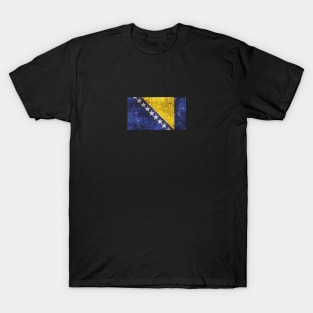 Vintage Aged and Scratched Bosnian Flag T-Shirt